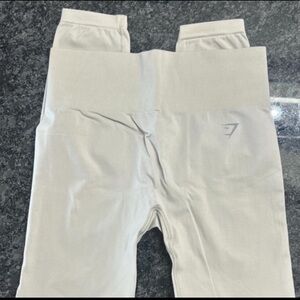 Gymshark flex high waisted leggings size medium-cream/light taupe color